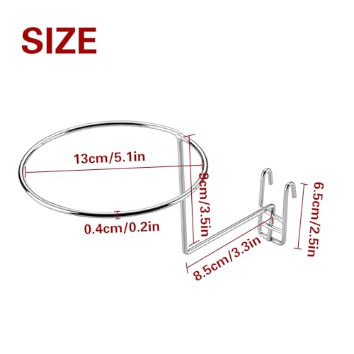 6-Pack Hat Displayer - Metal Gridwall Rack with Hooks for Retail & Home
