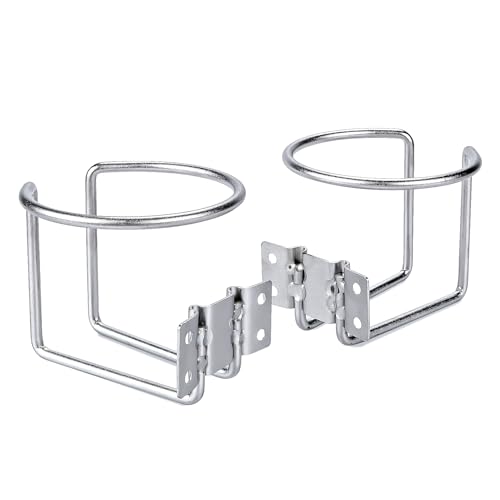 2 pcs Stainless Steel Boat Cup Holder, Universal Drink Holders, Suitable for Boat, Truck, RV, Tractor, Outdoor Wooden Swing (Silver) - color: Silver-2