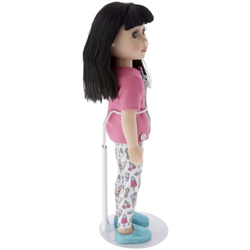 Plymor DSP-70W White Adjustable Doll Stand, fits 12, 13, 14, 15, 16, and 17 inch Dolls or Action Figures, Waist is 2.25" - 2.75" wide, 6" - 8" around - color: White
