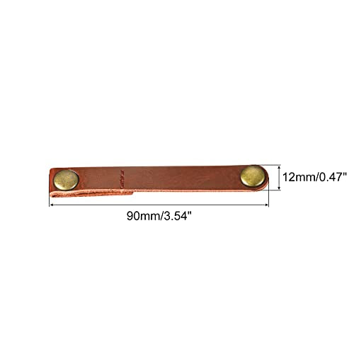 MECCANIXITY Pack of 20 Leather Cable Straps Cable Ties, Cord Organizer, Portable Cable Management for USB Cables, Headphone Wires, Light Brown/Wine Red - color: Light Brown,wine Red