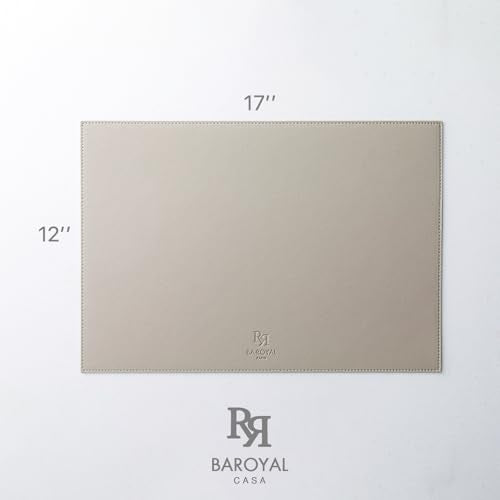 Baroyal Faux Leather Placemats Set of 6 Vinyl Washable Wipeable Table Mats for Kitchen Dining Table Heat Resistant Waterproof Indoor/Outdoor Placemats Non-Slip Easy Clean Place Mats-Almond Birch - color: B-almond Birch