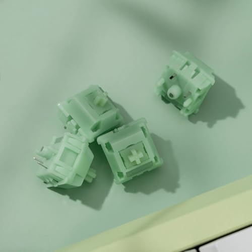 OOCTPK Chilkey Jade Green Keyboard Switches, 5 Pin PCB Mount Pre-lubed Switches Linear with POM Housing, UPE/Stainless Steel Stem for Mechanical Gaming Keyboard (35pcs) - color: WS Switches-Turquoise-35Pcs
