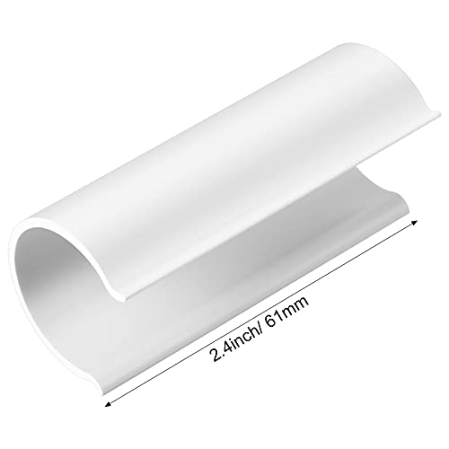 Jetec 32 Pcs PVC Pipe Clips Pool Cover Clamps for Above Ground Pool Greenhouses, Row Covers, Garden, Shelters, Bird Protection, 2.4 Inch Long(for 3/4 Inch PVC Pipe,White) - color: White, size: for 3/4 Inch PVC Pipe