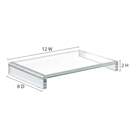 Azar Displays 515370-1PK Acrylic Laptop Stand, Computer Riser for Desk, Monitor Stand, Closet Organizer for Clothes & Shoes, Cabinet Display for Accessories and Décor (12-Inch)