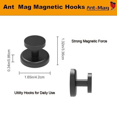 Ant Mag Magnet Hooks Heavy Duty for Coat Hanging Strong Magnet Hangers for Metal Surface Great Organization for Cruise Cabinet Door Kitchen Room Office - size: D42 Flat 2 Pack