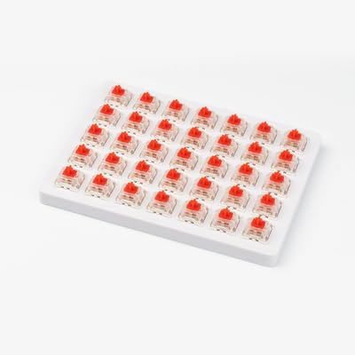 GATERON G White Pro Keyboard Switches, RGB LED Linear Pre Lubed Compatible for MX Mechanical Keyboard SMD LED Plug in LED 3 Pin 38gf Key Switches(White, 35PCS) - color: White