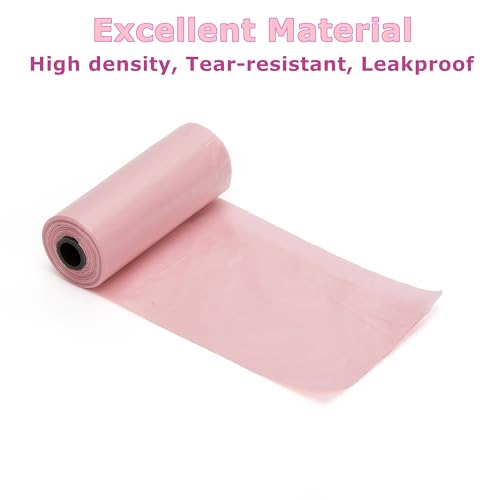 Ginsco 0.8 Gallons Disposable Trash Bags for Mini Car Trash Can, Portable Small Car Garbage Bags, Cars Accessories, Mini Trash Bags, Plastic Trash Bag for Cars/Home/Office (6 Rolls/90Counts) Pink - color: Pink
