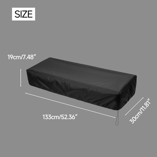 CashBeat 88 Key Piano Keyboard Dust Cover Waterproof Stretchy | Elastic cord lock closure, waterproof stretchy fabric, fits 88-key digital piano keyboard, dust protector, black - size: 88 key