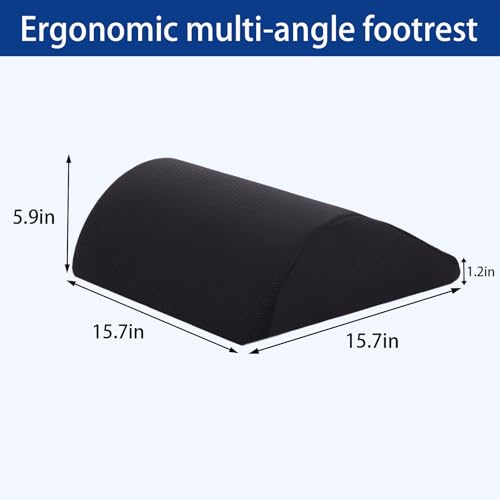Foot Rest for Under Desk at Work, Ergonomic Under Desk Footrest with Washable Cover for Office, Home & Gaming Leg Elevation Pillow Black - color: Black