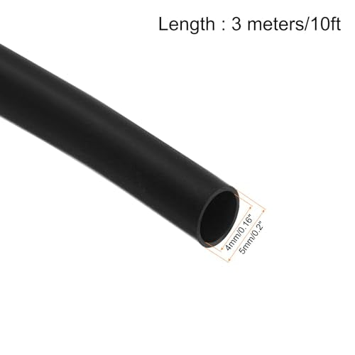 UXCell Black PVC Tube Wire Harness Tubing, 4mm ID 10ft Sleeve for Wire Sheathing Protection - color: Black, size: 4mm