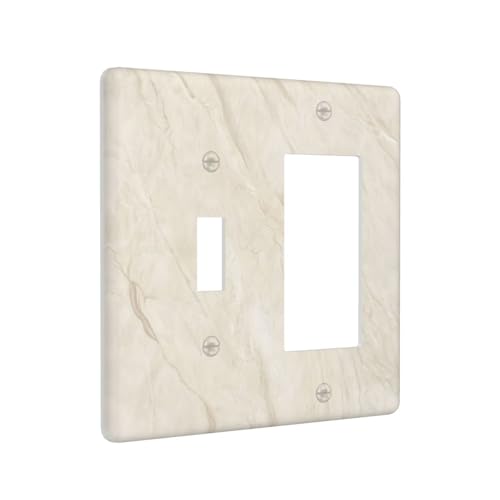 White Taupe Marble Abstract Luxury Outlet Covers 1 Toggle 1 Rocker Combination Decorative Wall Plate Electrical Switch Plates Light Switch Cover Plate for Bathroom Kitchen Home Decor - color: White Taupe Marble Abstract Luxury, size: 1 Toggle 1 Rcoker Com