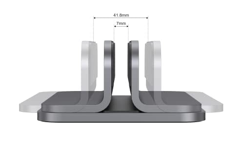 JOKItech Aluminum Laptop Vertical Stand Organizer, Sturdy Laptop Computer Holder Desktop Stand Compatible with new Retina Apple MacBook Pro/Air/Neo, Mac mini & iPad Pro - Spacegrey - color: Spacegrey