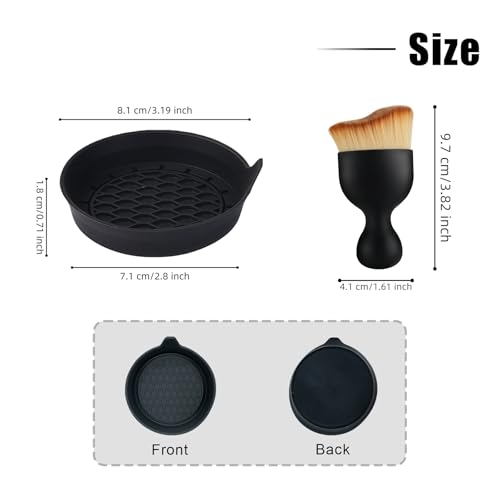 Car Cup Coasters, Silicone Cup Holder Insert (4 Pack) with Soft Bristle Cleaning Brush (2 Pack), Non-Slip Honeycomb Spill Guard Car Interior Accessories, Universal for SUV, Sedan, Truck (Black) - size: Style 1