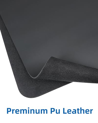 Leather Desk Pad Blotter,Mouse Pad,Office Desk Mat, Non-Slip PU Leather Desk mat,Large Desk mat,Waterproof Keyboard mat for Office/Home/Decor (Black,31.5" x 15.7") - color: Black, size: 31.5" x 15.7"