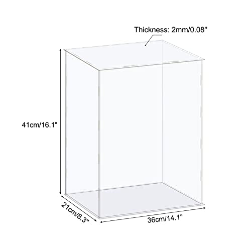 MECCANIXITY Acrylic Display Case Box Clear Dustproof Protection Showcase 14.1x8.3x16.1 Inch for Collectibles Display - size: 14.1x8.3x16.1 Inch