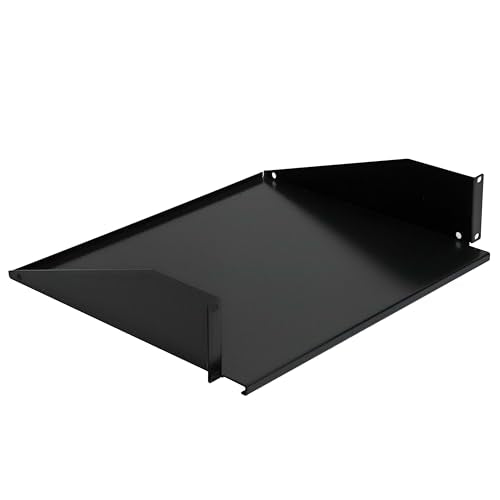 Aeons 2U 19-inch Universal Server Shelf Rack Mount Cantilever Center Mount Shelf 15" Deep, Fixed Server Rack Cabinet Shelf Black - style: 2U-15" Solid