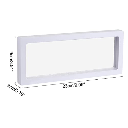 MECCANIXITY Floating Frame Display Holder Stand 3D Jewelry Display Box 9.06 x 3.54 x 0.79 inch White for Ring Necklace Bracelet Earring Pack of 2 - color: White, size: 9.06 x 3.54 x 0.79 inch