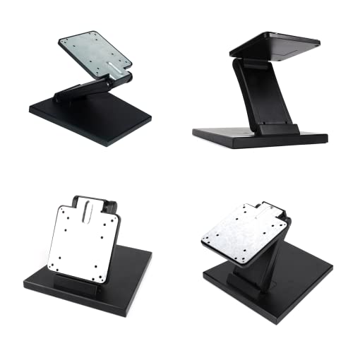 Adjustable Metal Folding Monitor Bracket for Touch Screen Desk Mount with VESA Hole 75x75mm&100x100mm All in Single PC Stand (Black)