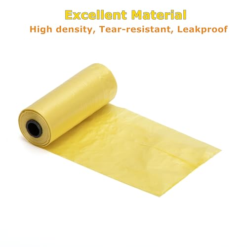 Ginsco 0.8 Gallons Disposable Trash Bags for Mini Car Trash Can, Portable Small Car Garbage Bags, Cars Accessories, Mini Trash Bags, Plastic Trash Bag for Cars/Home/Office (6 Rolls/90Counts) Yellow - color: Yellow