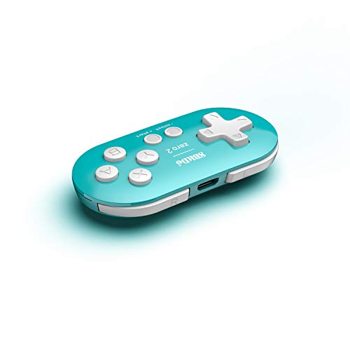 8Bitdo Zero 2 Bluetooth Gamepad Keychain Sized Mini Controller with Mobile Clip for Switch, Windows, Android (Turquoise Edition) - color: Turquoise