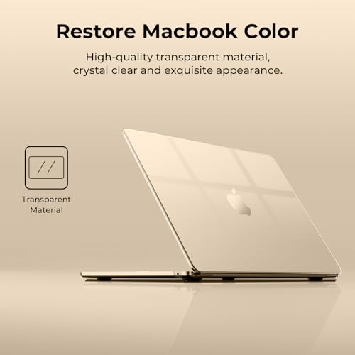 EooCoo Compatible with MacBook Air 13 inch Case M5 2026-2022 M4 M3 M2 Model A3449 A3240 A3113 A2681, Mac Air 13.6 inch Hard Shell & Keyboard Cover & Screen Film & Type-C, Crystal Starlight - color: Crystal Starlight