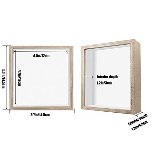 5x5 Small Shadow Box Frame , Display Case Box for Memorabilia, Medal, Wedding Memories, Crafts, Tickets and Photos, Picture Frame for Wall and Tabletop (6Packs-Natural Gray, 5x5) - color: 6packs-natural Gray, size: 5x5