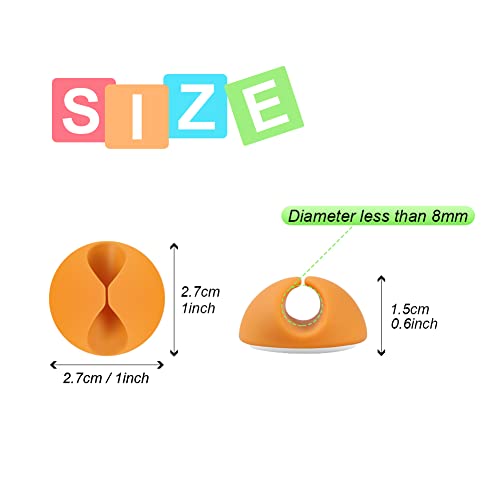 Shintop Cable Clips, Desk Cable Drop, Desk Wire Clips for All Your Computer, Electrical, Charging or Mouse Cord (Colorful,6pcs) - color: Colorful, size: Small