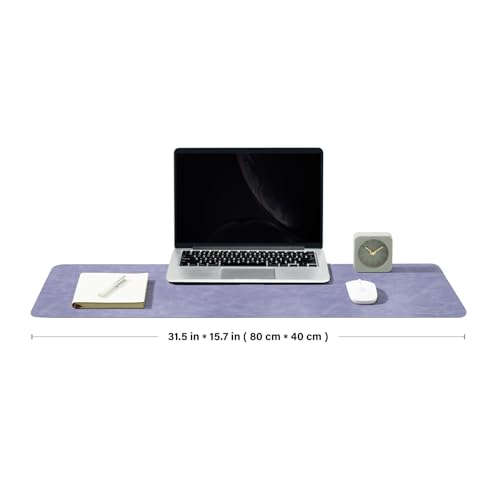 Distressed Leather Desk Mat - Non-Slip PU Desk Pad for Office and Home - Desk Organization and Accessories - Ideal for Large Mouse Pad and Desk Mats on Top of Desks(Lavender,31.5"x 15.7") - color: Lavender, size: 31.5" x 15.7"