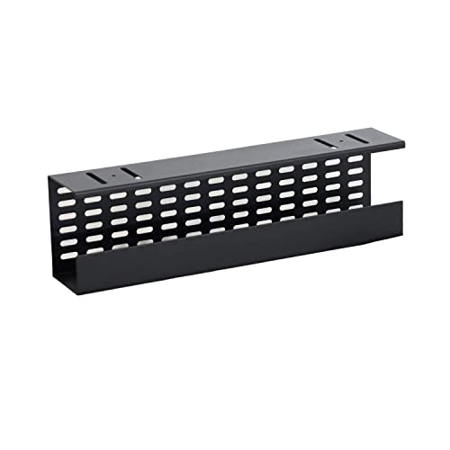 AEONS Under Desk Cable Management Tray Black Horizontal 16-inch Under Desk Removable C Clamp Mount Computer Cord Raceway and Modesty Panel - style: 16” Clamp