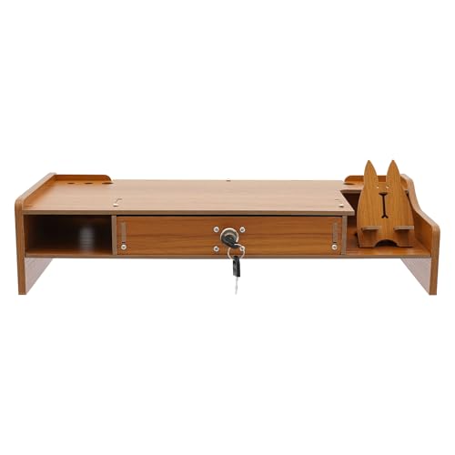 Computer Monitor Stand, Computer Rack with Drawers, Two top Platforms Desk Organizer Monitor Stand with Extra Large Storage Desktop Computer Stand for PC, Laptop, Printer, Screen, TV (03) - size: 03