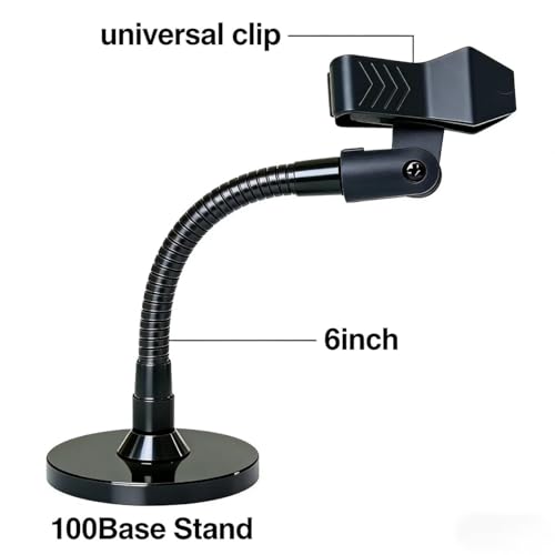 Microphone Holder,Lectern Mic Stand, Podium Mic Mount,Flexible Gooseneck 6 Inch With Universal Clip, Black, 100mm Heavy Mic Plate