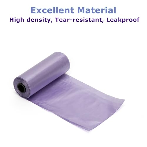 Ginsco 0.8 Gallons Disposable Trash Bags for Mini Car Trash Can, Portable Small Car Garbage Bags, Cars Accessories, Mini Trash Bags, Plastic Trash Bag for Cars/Home/Office (6 Rolls/90 Counts) Purple - color: Purple