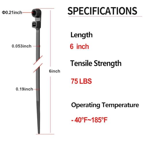 200 PCS 6 inch Black Zip Ties with Screw Hole 70lbs Mountable head Cable Ties Straps Multipurpose Heavy Duty Nylon Cable Zip Ties with Screw Mounting Hole - color: Black, size: 6 Inch (200PCS)