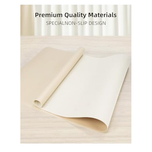Non-Slip Leather Desk Mat, 27.6×11.8 Inch Waterproof Laptop Computer Desk Keyboard Pad, Large Mouse Pad for Office,Work, Home, Decor (Beige) - color: Beige