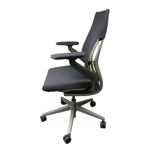 Suitable for Steelcase Gesture Chair Covers (4 Pieces Including armrest Covers) Breathable, Comfortable, and Slip-on (Night Owl Gray) - color: Night Owl Gray