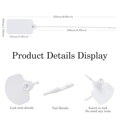 100pcs Luggage Tags Plastic Seals Shipping Label Logistics Sign Tie Bag Tag, Sealing Storage Multi Purpose Name ID Tag with Marker for Suitcases, Backpack, Schoolbag, Car Key (White) - color: White, size: 100pcs