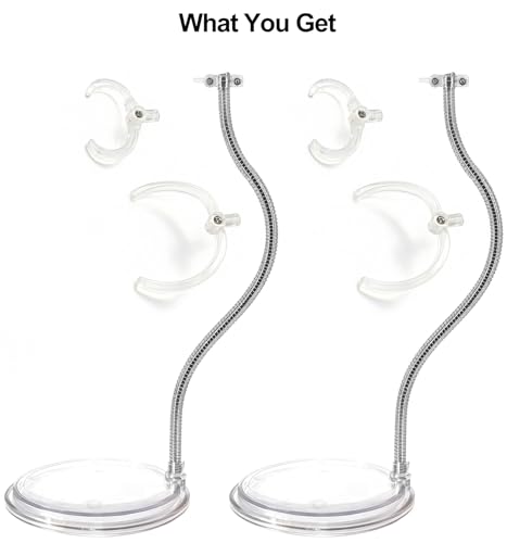 2 Pack Adjustable Doll Stand Support,Fits 4,5,6,7,8,9,10,11,12,13,and 14 inch Dolls,Action Figure Stand,Waist is to 2.6 inches