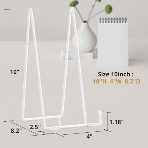 Plate Stands for Display, 10 inch Display Stand,3Pack White | Metal Decorative Plate Stand, Frame Stand for Picture, Book, Photo - color: White, size: 10 inch(3 pack)