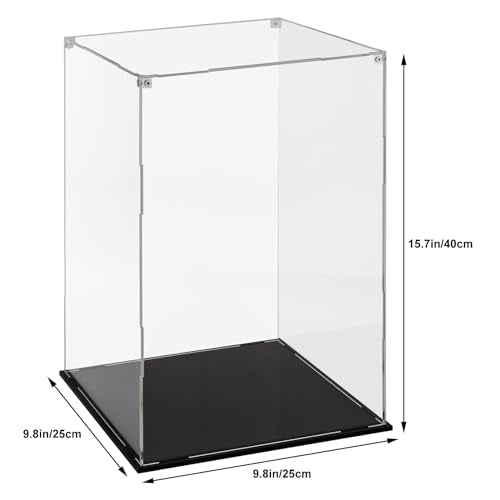 Cliselda Large Acrylic Display Case 10x10x16 inch for Collectibles | Sturdy Clear Acrylic Display Box Trophy Case Countertop Box , Assemble Dustproof Protection Showcase for Models Figures Doll - size: 10x10x16 inch