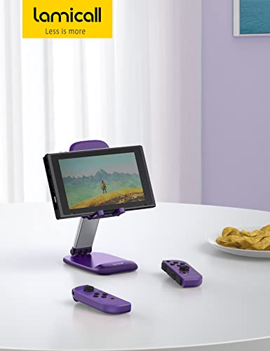 Lamicall Purple Phone Holder for Desk - Dark Purple Cellphone Stand Desk Accessories Desktop Office Must Have, Gifts for iPhone 17 16 15 14 13 Pro Max Mini, 12 11 X Plus SE, 4-8'' Telephone Stand - color: Dark Purple