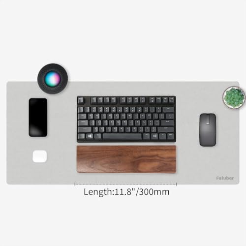 Faluber Wooden Wrist Rest, 12-inch Length and 20mm Thickness for Compact Keyboard, Walnut Wood Palm Rest, Ergonomic Design for Mechanical Gaming Keyboard, Stain Resistant (Small, Walnut Wood) - color: Walnut Wood, size: Small