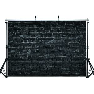AIIKES 10x8FT Brick Backdrop Black Brick Wall Photography Backdrop Vintage Theme Stone Brick Design Photography Backdrop Baby Birthday Party Decoration Photo Booth Studio Prop 11-501 - size: 10x8ft