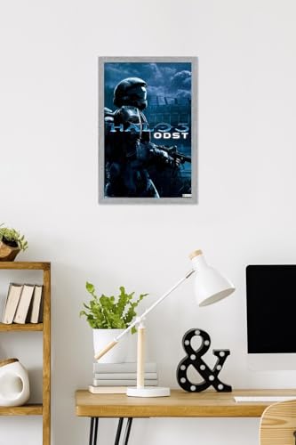 Halo: ODST - Key Art Wall Poster, 22.4L" x 14.7W", Gray Framed Version - color: Gray Framed Version, size: 22.4"L x 14.7"W