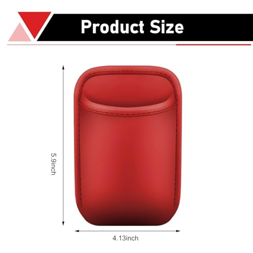 Car Door Hanging Cup Holder, Large Clip-On Car Seat Side Cup Holder, Leather Waterproof Back Seat Storage Organizer Accessories, Universal for Most Cars, SUVs, Trucks (Red) - color: Red