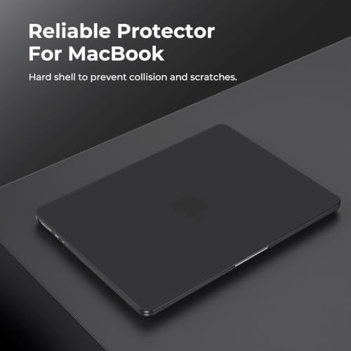 EooCoo Compatible with MacBook Air 13 inch Case M5 2026-2022 M4 M3 M2 Model A3449 A3240 A3113 A2681, Mac Air 13.6 inch Hard Shell & Keyboard Cover & Screen Film & Type-C, Matte Black - color: Matte Black