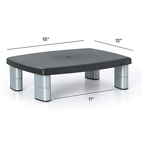 3M Adjustable Monitor Stand, Silver/Black (Pack of 3) - size: 11-Inch (Pack of 3)