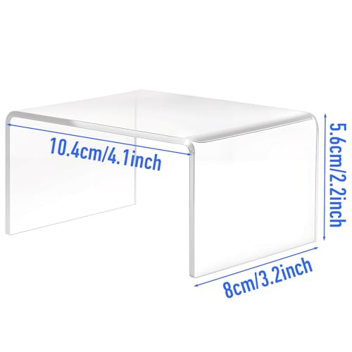 16 Pack Clear Acrylic Display Risers, Display Stand for Figures, Buffets, Dessert, Cupcakes, Candy, Jewelry and Collectibles (4.1" x 3.2" x 2.2" )