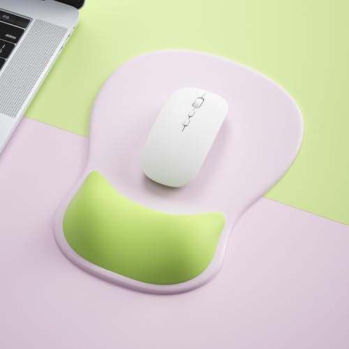 Ergonomic Mouse Pad with Wrist Rest,Cute Gel Mousepad Wrist Support - Small Mini Portable for Travel Mouse Pads for Desk Laptop,Computer,Office & Home Decor (Pink & Green) - color: J-Pink&Green