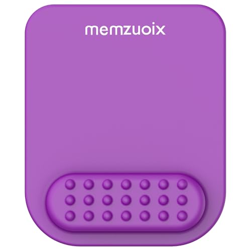 memzuoix Purple Ergonomic Mouse Pad with Wrist Rest Support,Premium Memory Foam Cushioning for Pain Relief, Non-Slip PU Base - Perfect for Laptop, Computer, and Home Office - color: Purple, size: Medium
