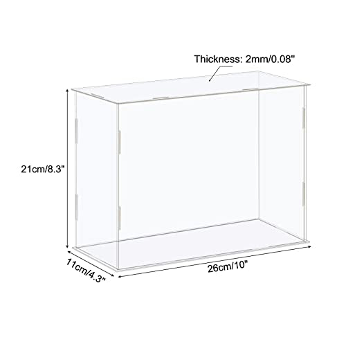 MECCANIXITY Acrylic Display Case Box Clear Dustproof Protection Showcase 10x4.3x8.3 Inch for Collectibles Display - size: 10x4.3x8.3 Inch